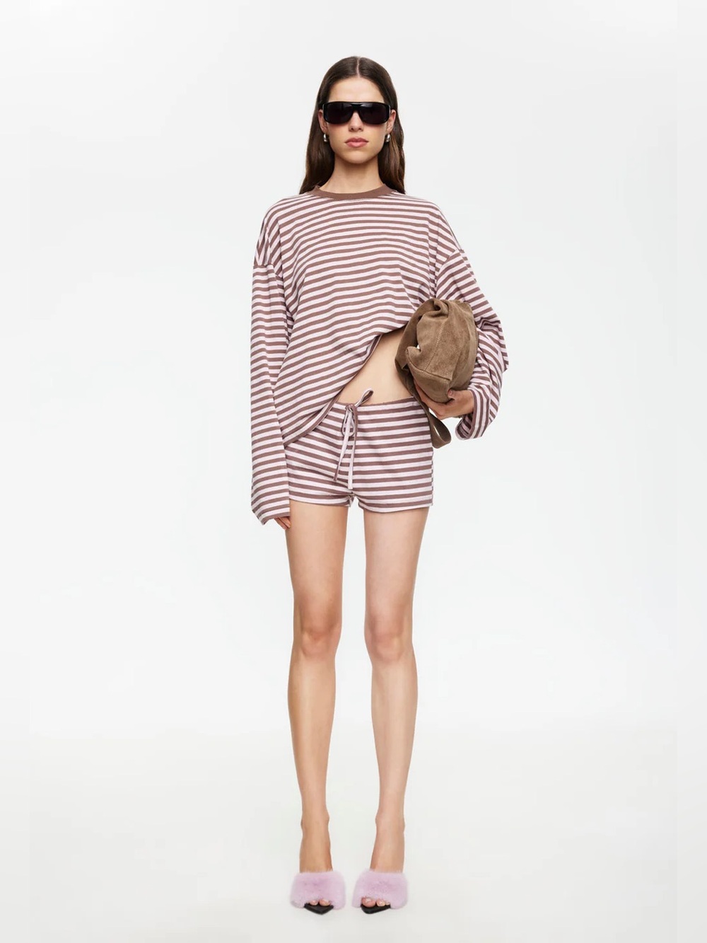 Lioness Bloom Long Sleeve | chocolate blush stripe A6 - Picture 1 of 6